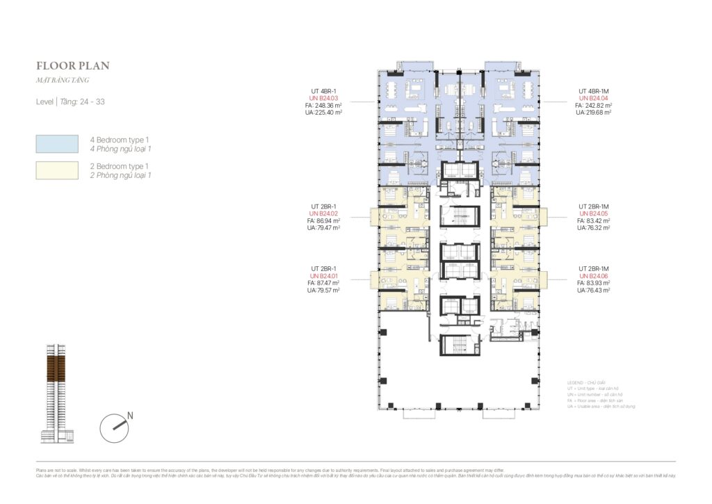 Mặt bằng tầng 24-33
